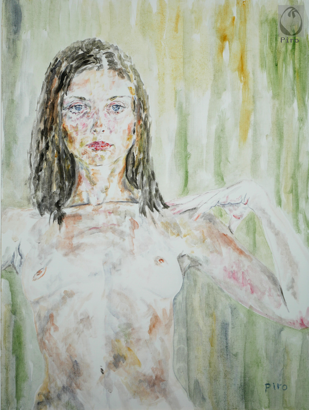 oil on paper - olio su carta di Piro